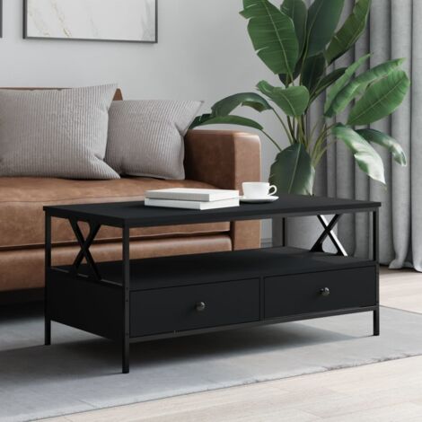 Table basse noir 100x51x45 cm bois d'ingénierie vidaXL