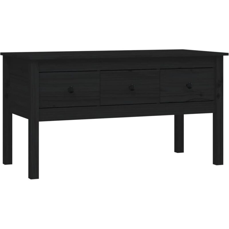 Vidaxl - Table basse Noir 102x49x55 cm Bois massif de pin