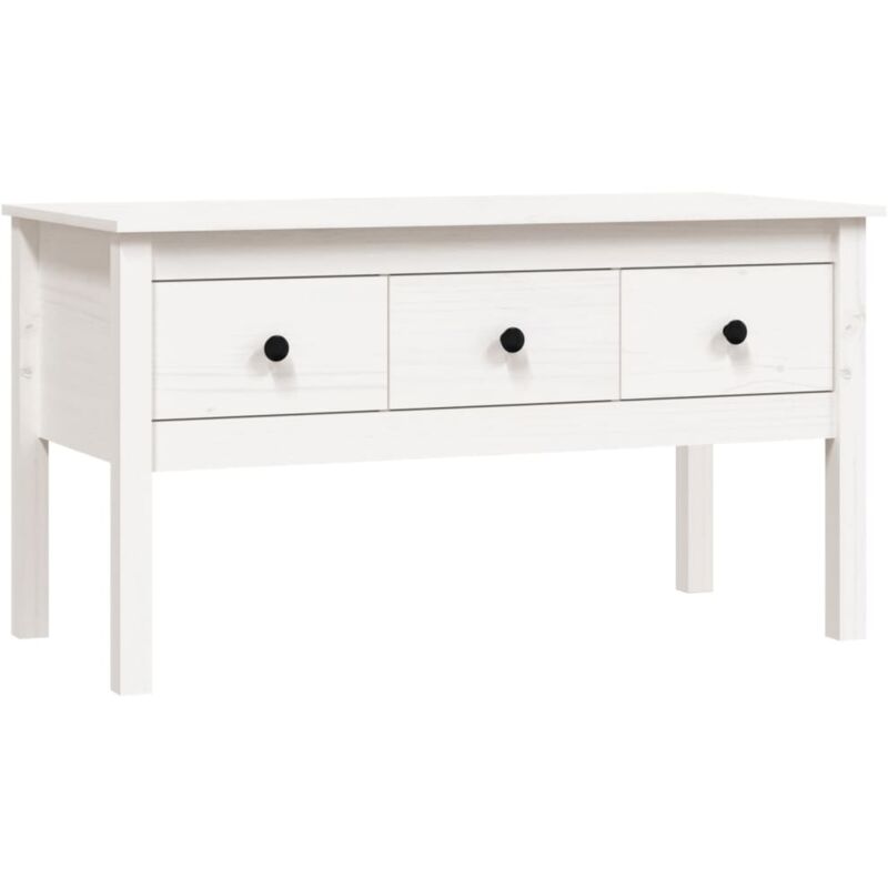Vidaxl - Table basse Blanc 102x49x55 cm Bois massif de pin