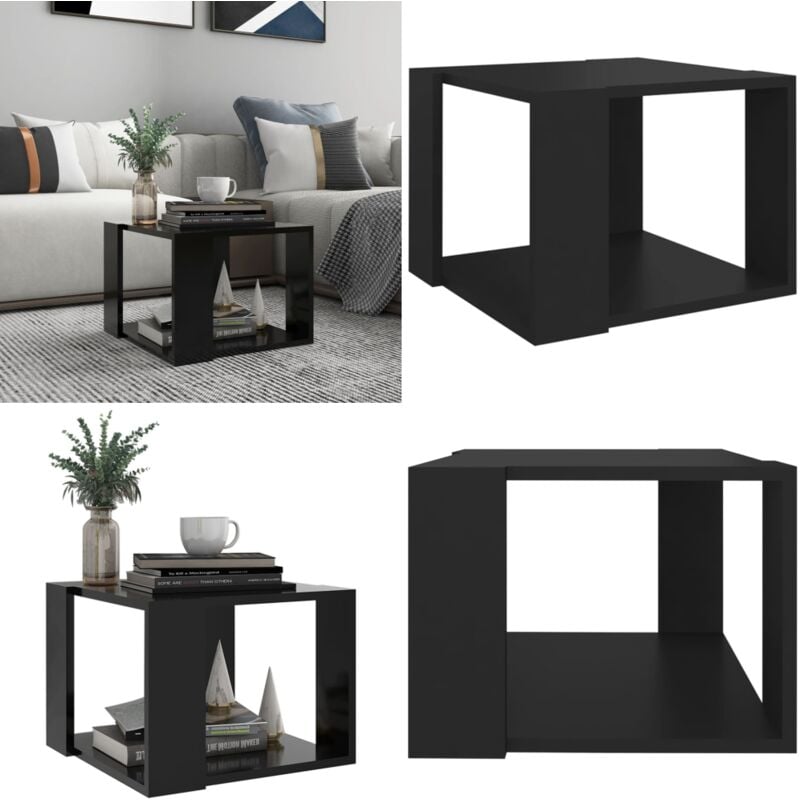 Table basse Noir 40x40x30 cm Bois d'ingénierie - Table Basse - Meuble Salon - Table D'appoint - Table Design - Mobilier Intérieur - Home & Living