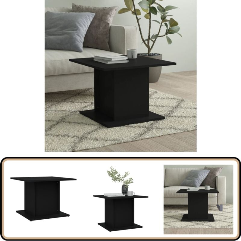 Vidaxl - Table basse noir 55,5x55,5x40 cm bois d'ingénierie - Table Basse - Meuble Salon - Table D'appoint - Table Noire - Bois D'ingénierie