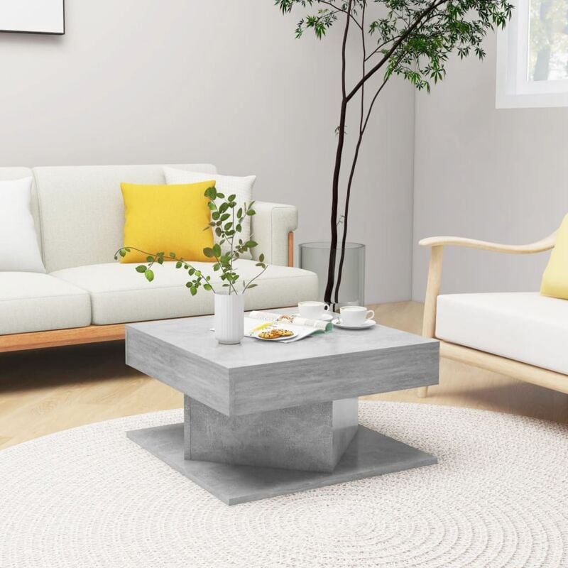 Vidaxl - Table basse Gris béton 57x57x30 cm Aggloméré