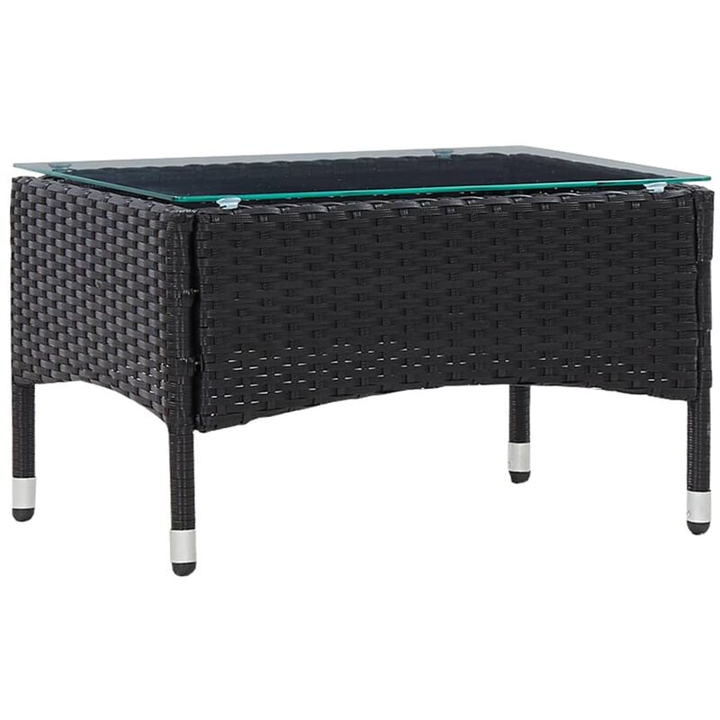 Vidaxl - Table basse Noir 60x40x36 cm Résine tressée