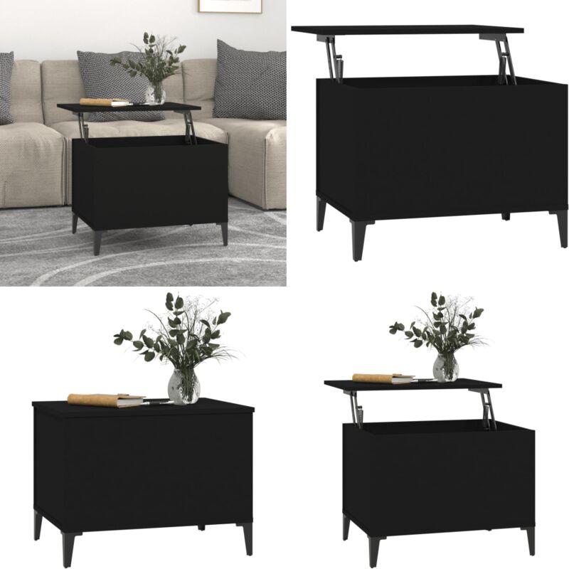 Vidaxl - Table basse Noir 60x44,5x45 cm Bois d'ingénierie - Table Basse - Meuble Salon - Table D'appoint - Design Moderne - Table Relevée - Home &