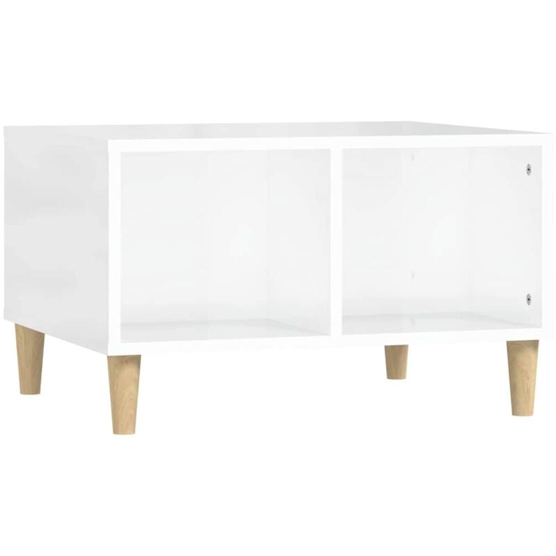 Vidaxl - Table basse Blanc brillant 60x50x36,5 cm Bois d'ingénierie