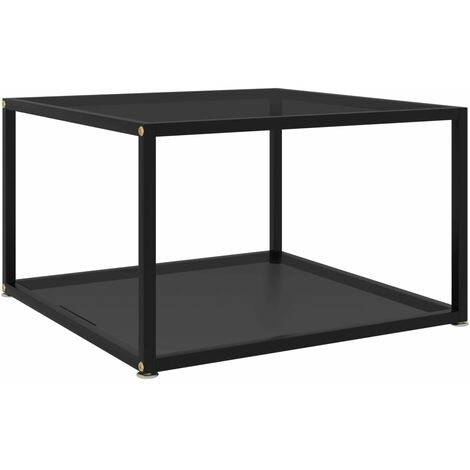 Table basse Noir 60x60x35 Verre trempé 2