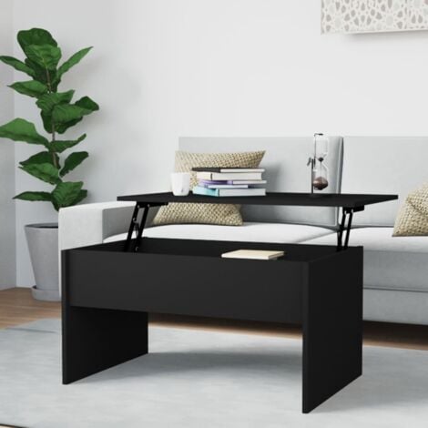 TORANA Table basse Noir 80x50,5x41,5 cm Bois d'ingénierie