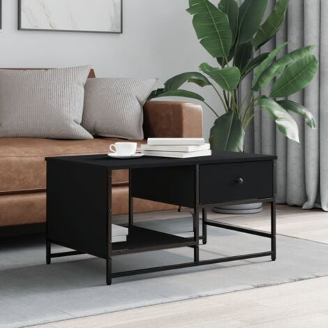 Table basse noir 85,5x51x45 cm bois d'ingénierie vidaXL