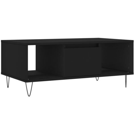 Table basse Noir 90x50x36,5 Bois d'ingénierie