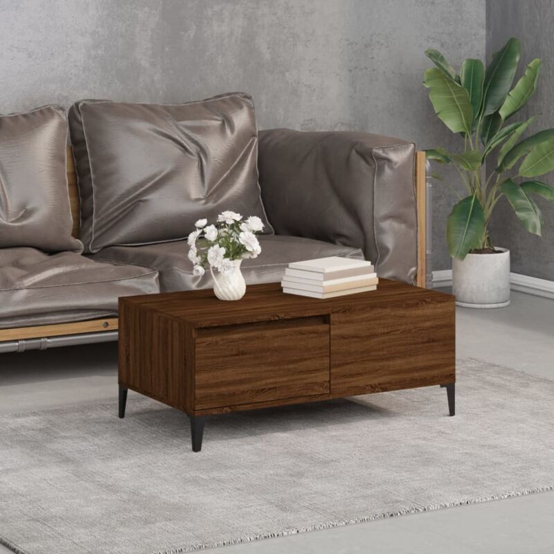 Vidaxl - Table basse Chêne marron 90x50x36,5 cm Bois d'ingénierie