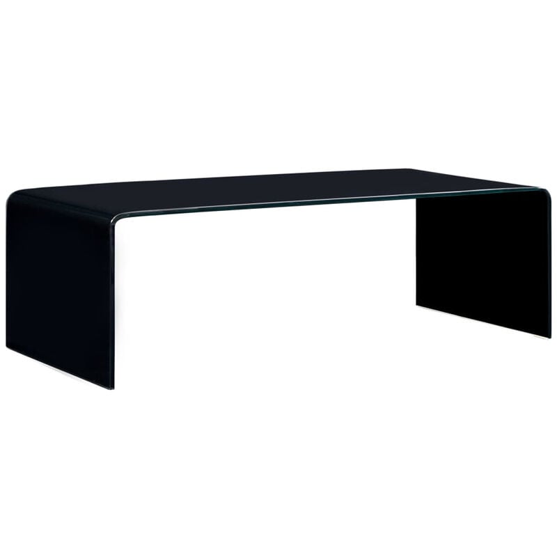 Table basse Noir 98 x 45 x 31 cm Verre trempe
