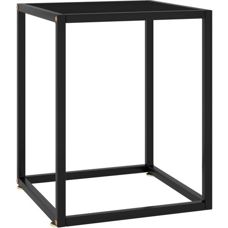 Table basse Noir avec verre noir 40x40x50