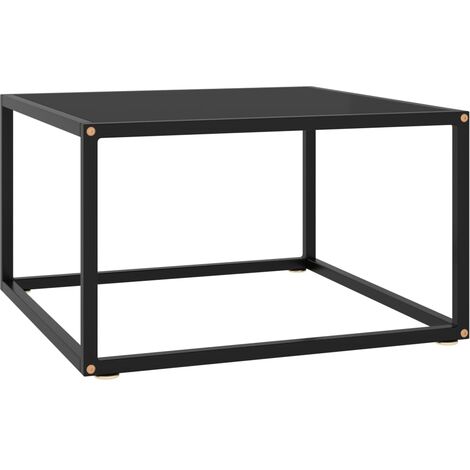 Table basse Noir avec verre noir 60x60x35 cm
