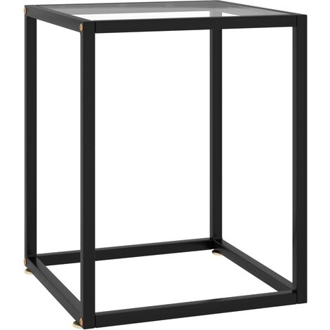 Table basse Noir avec verre trempé 40x40x50