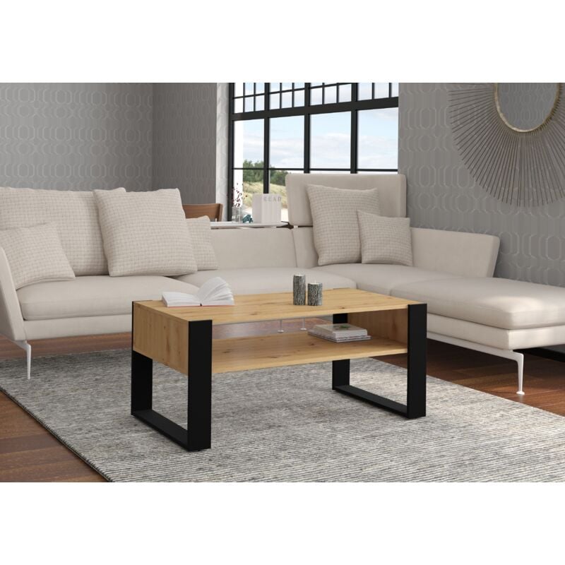 Bim Furniture - Table basse nuka f chêne artisanal / noir mat