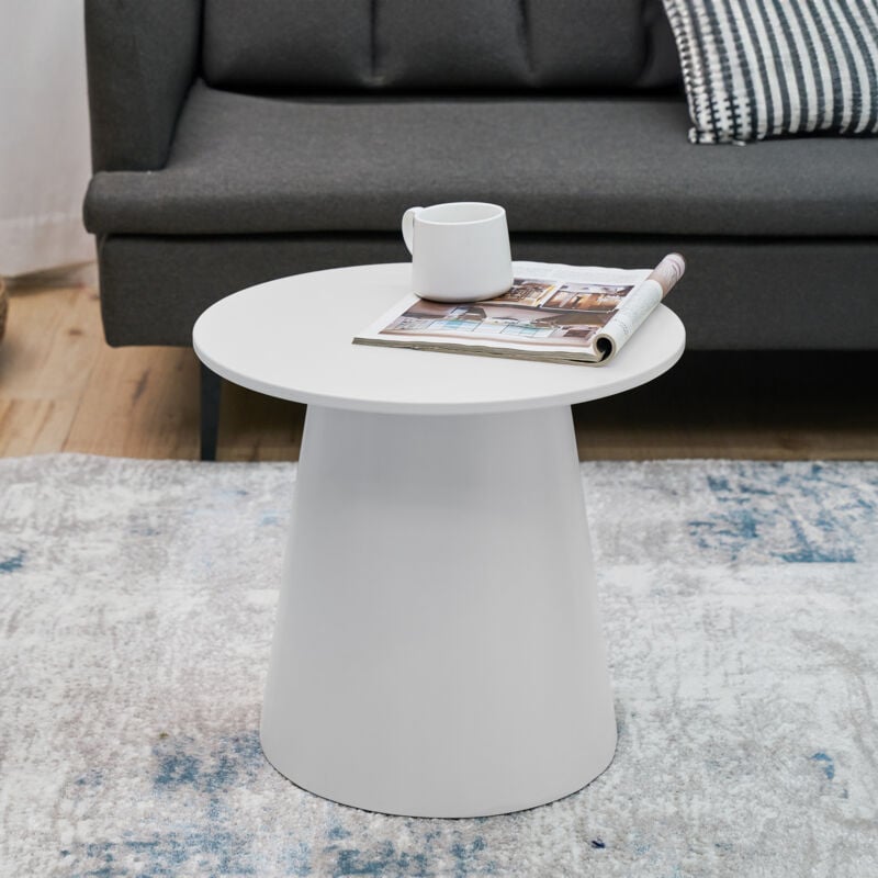 [en.casa] - Table basse Nyd ronde 40 x 44 cm blanc