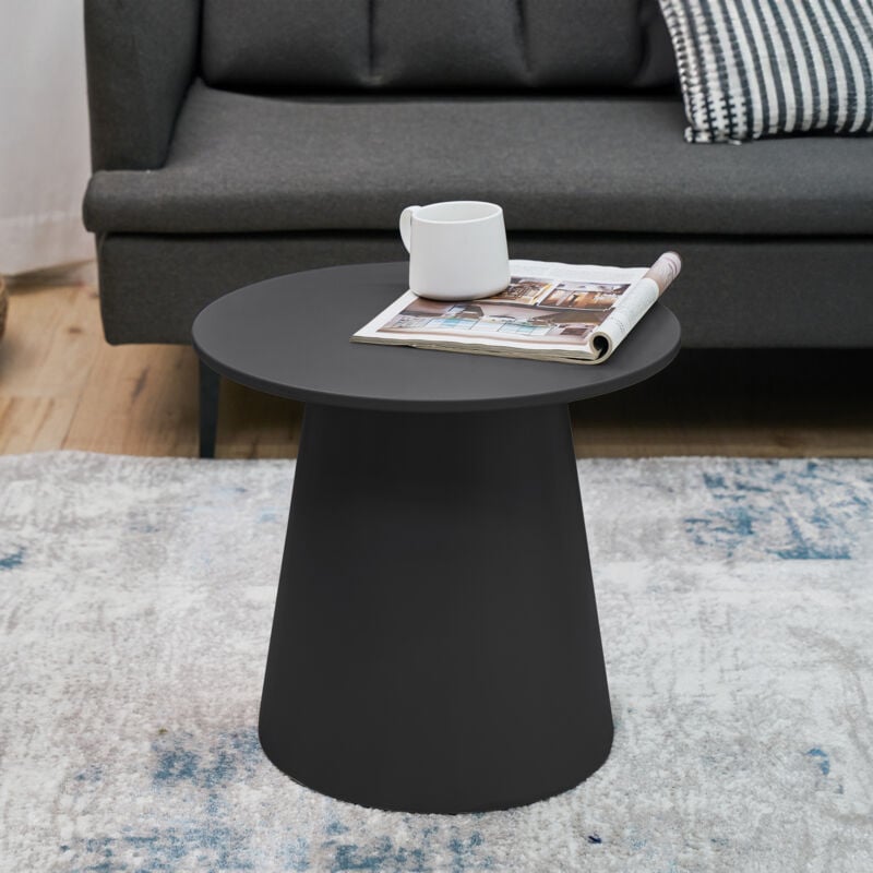 [en.casa] - Table basse Nyd ronde 40 x 44 cm noir