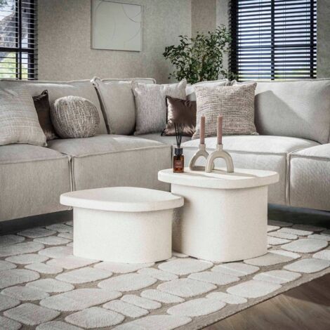 Table basse organique en marbre composite NOLAN (lot de 2)