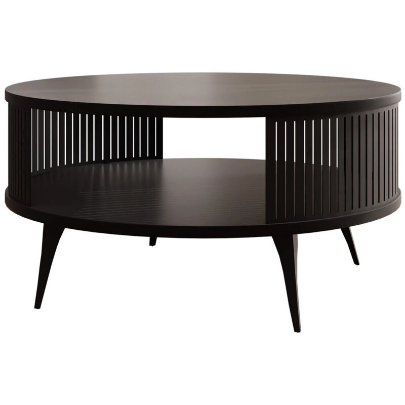 Mobilier1 - Table basse Sordore 100, Noir, 44x0x0cm, Diamètre: 75, Stratifié, Rond