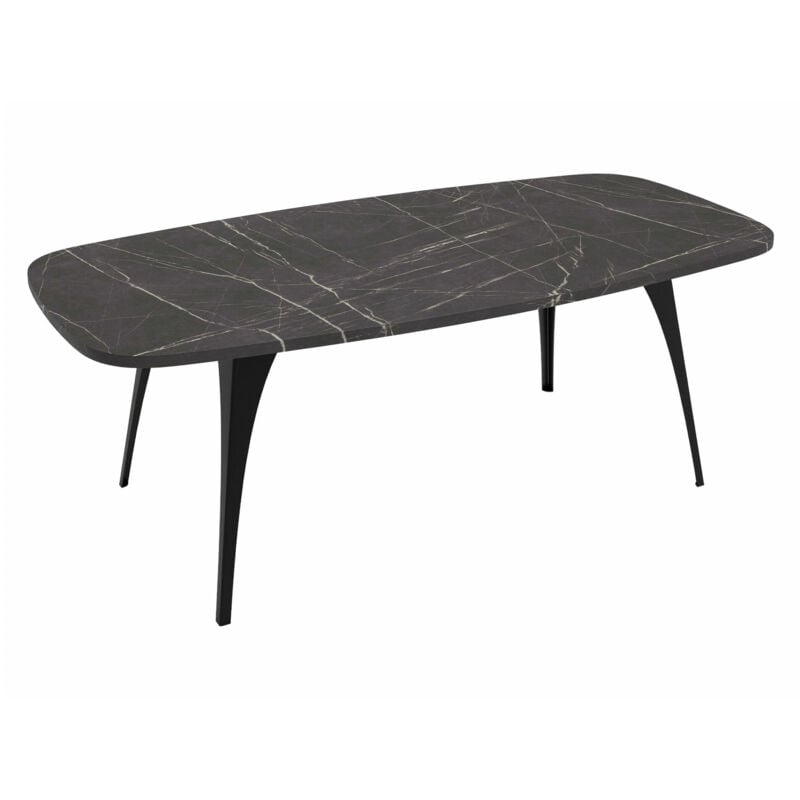 Table basse Oswego 125, Marbre noir, 45x60x120cm, Diamètre: 0, Stratifié, Angulaire