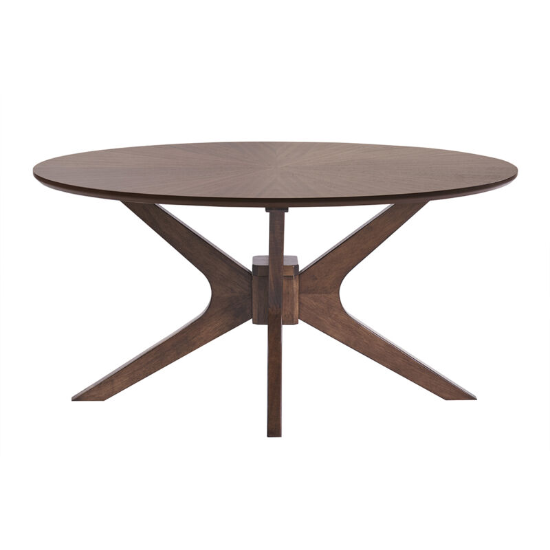 Miliboo – Table basse ovale en bois noyer foncé L90 x P60 x H45 cm – Plateau épais 1.8 cm – Design élégant avec motif en étoile Miliboo – Table basse ovale en bois noyer foncé L90 x P60 x H45 cm – Plateau épais 1.8 cm – Design élégant avec motif en étoile