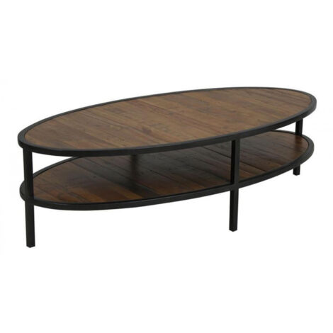 Table basse ovale - Bois - Marron - Interior's