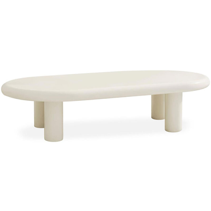 Table Basse Ovale "Emory" 160cm Crème Table Basse Ovale "Emory" 160cm Crème