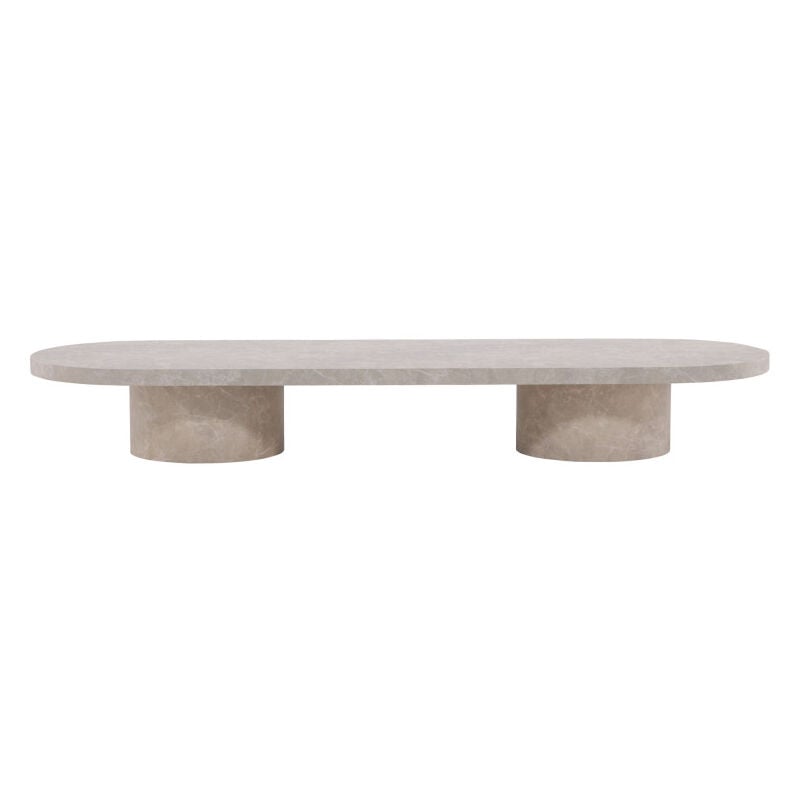 Ebuy24 - Table basse ovale effet marbre 190x60cm - Beige - Narvik