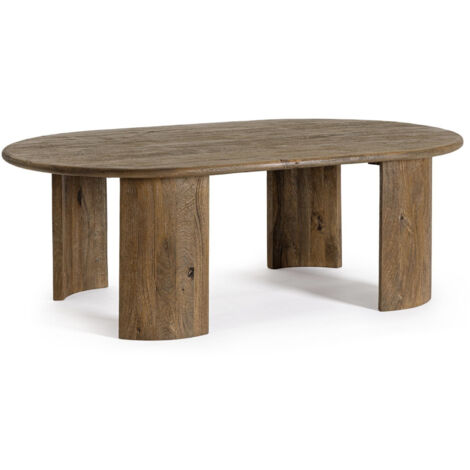Table basse ovale en bois massif Orinda 130cm-Couleur Marron