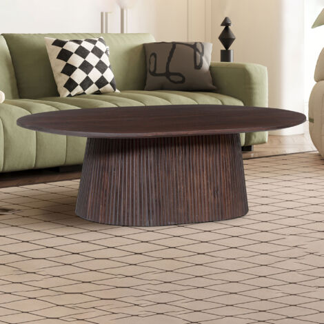 Table basse ovale Miguel 120 cm Dark Brown Structure en bois