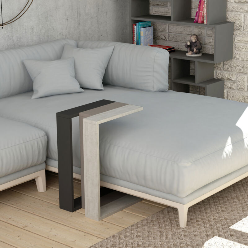 Decortie Muju Table moderne en forme de C Anthracite Gris Mocha Gris Ancien Blanc Polyvalent H 57cm Decortie Muju Table moderne en forme de C Anthracite Gris Mocha Gris Ancien Blanc Polyvalent H 57cm