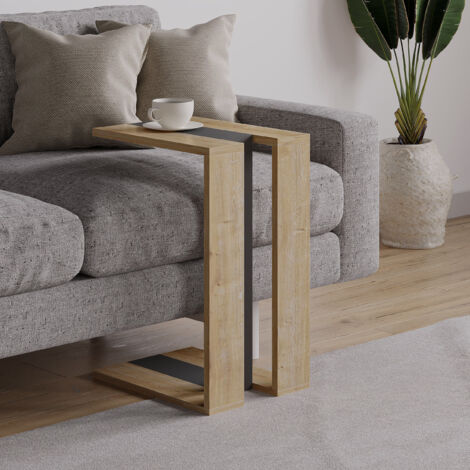 Table basse PC Table d'appoint MDF Bois Chêne 57x40x30cm