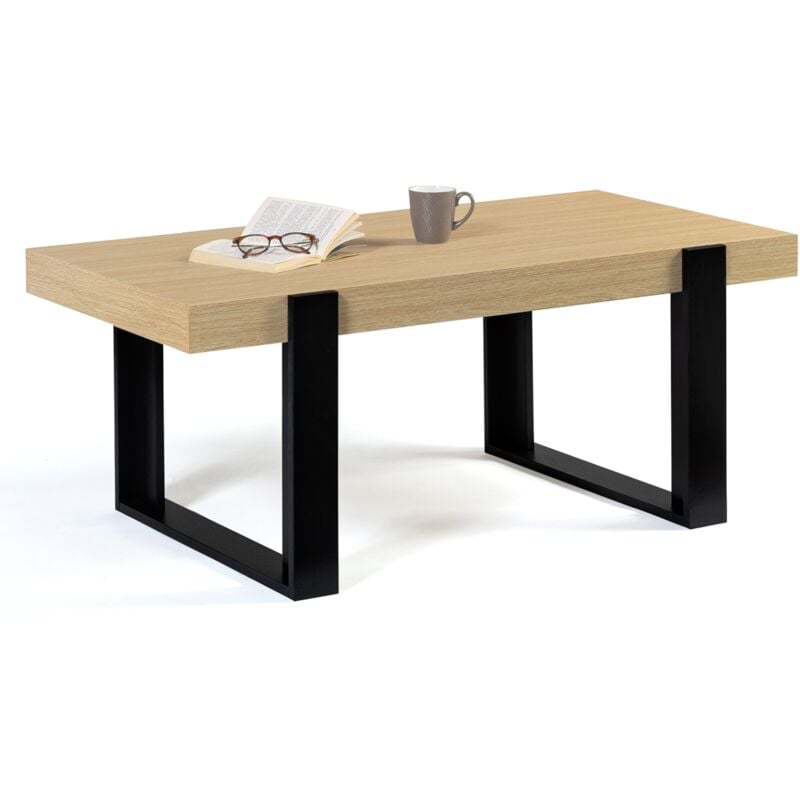 Idmarket - Table basse rectangulaire phoenix bois et noir