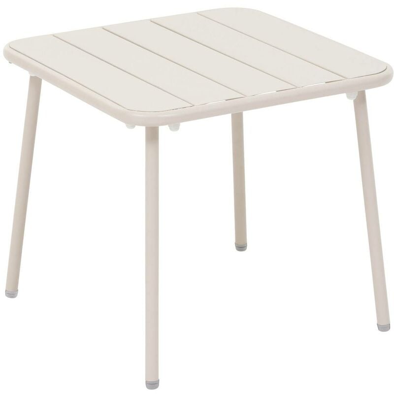 Table basse de jardin carrée Phuket argile en acier traité en époxy - Hespéride