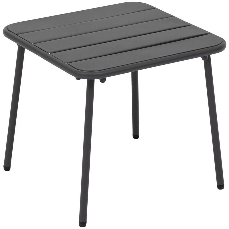 Hesperide - Table basse de jardin carrée Phuket graphite en acier traité en époxy - Hespéride