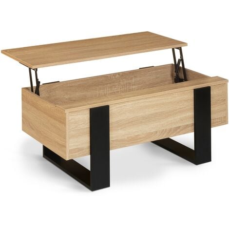 Table basse plateau relevable IDMARKET PHOENIX - Bois - Noir