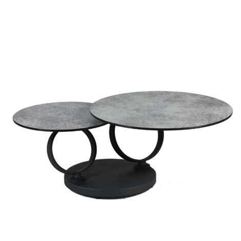 Table basse plateaux aspect céramique anthracite - KANDINSKY