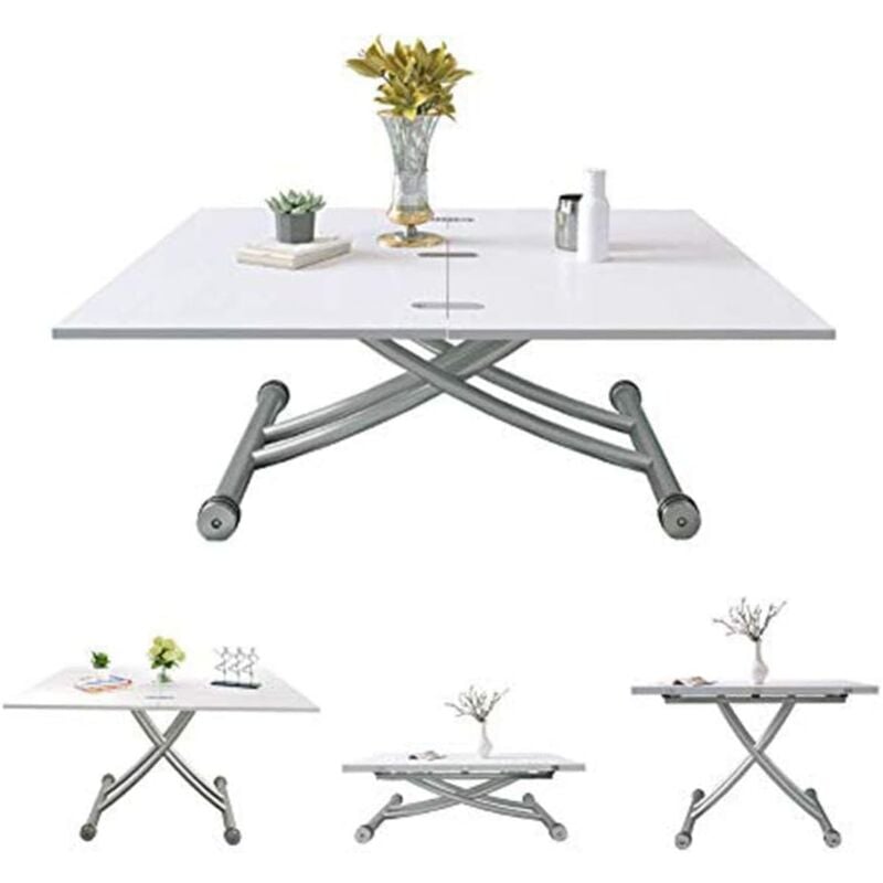 Joolihome Living - Table Basse Pliable Multifonction rectangulaire réglable et Extensible Pour Salle à Manger Bureau d'ordinateur Moderne créatif