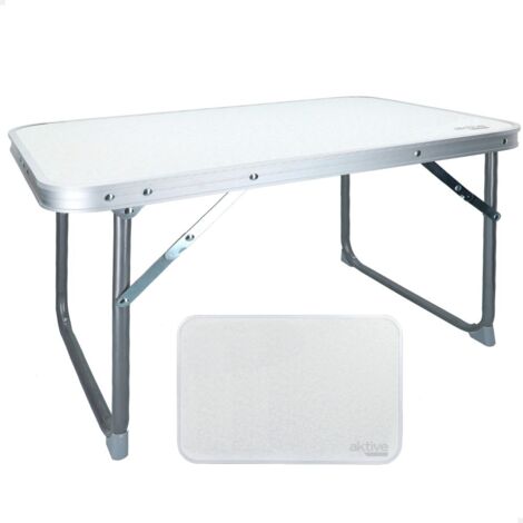 Table basse pliante 60x40x40 cm Aktive Camping blanc