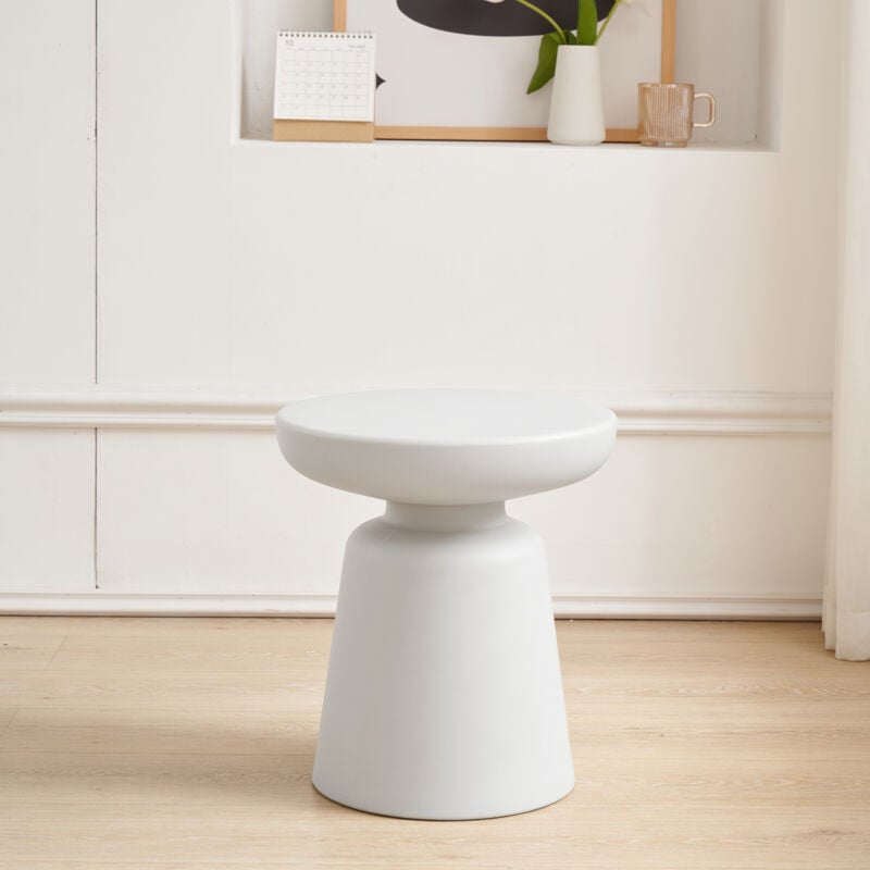 [en.casa] - Table basse Posio ronde 44 x ø 40 cm blanc