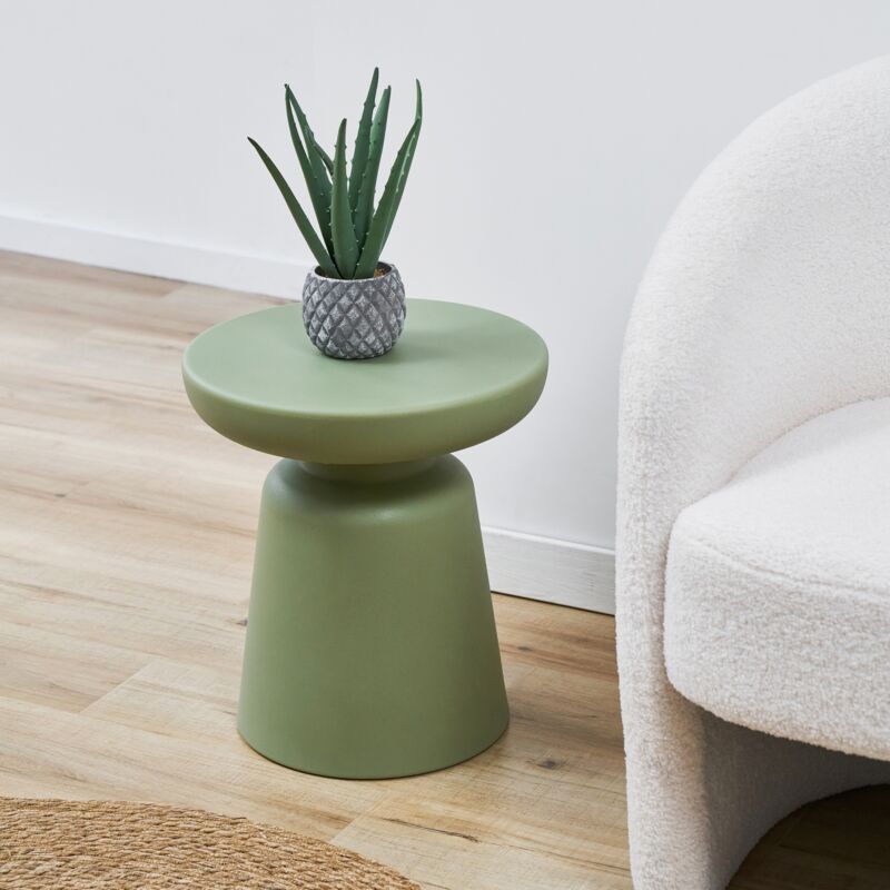 [en.casa] - Table basse Posio ronde 44 x ø 40 cm vert