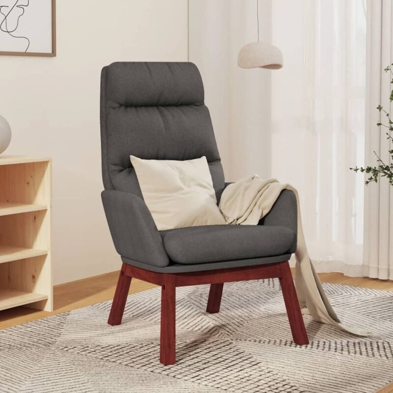 Nova - Chaise de relaxation Gris foncé Tissu vidaXL