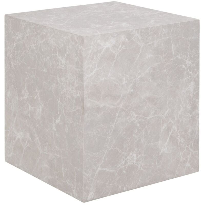 Table Basse Prague, mdf, Papier, Gris, 40x40x45 cm