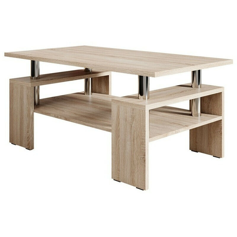 Mobilier1 - Table basse Providence 124, Sonoma chêne, 50x60x110cm, Diamètre: 0, Stratifié, Angulaire
