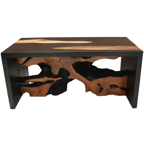Table basse racine 110x60x45 cm en bois de suar et teck - STROM