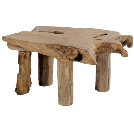 Table basse racine de teck 90cm Farmer Casita - 90x60x50 cm - Kayu Meuble