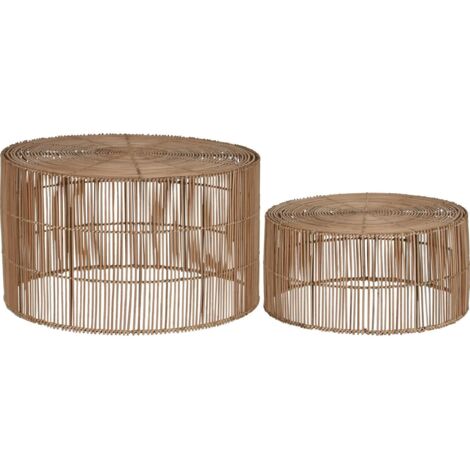 Table basse rattan naturel style balinais élégant - Naturel rotin clair