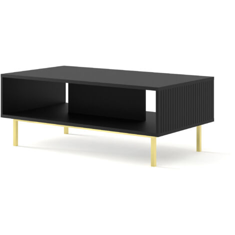 Table basse Ravenna B 90x60 fraisé noir mat + cadre
