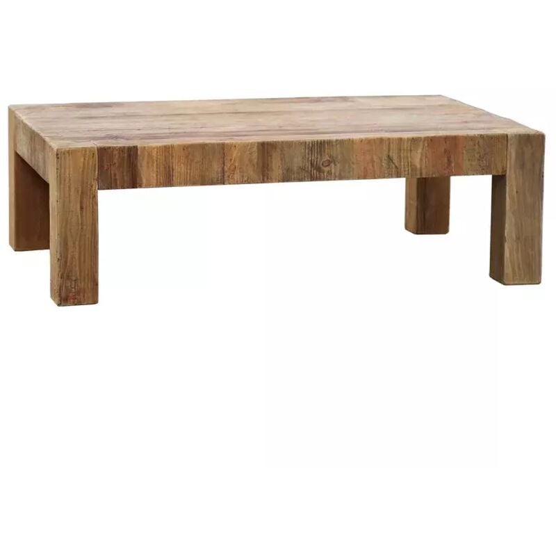 Meubletmoi - Table basse rectangulaire 117 cm bois de pin massif recyclé - chalet