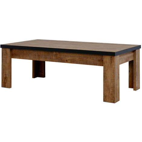 Table basse rectangulaire 120 cm – Effet bois foncé – Dimensions L. 120 x l. 59 x H. 40 cm – Panneaux de particules pour salon moderne